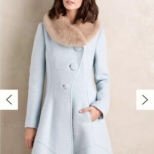 ISO Anthropologie Elevenses Beatrix Fur Collared Coat All Sizes